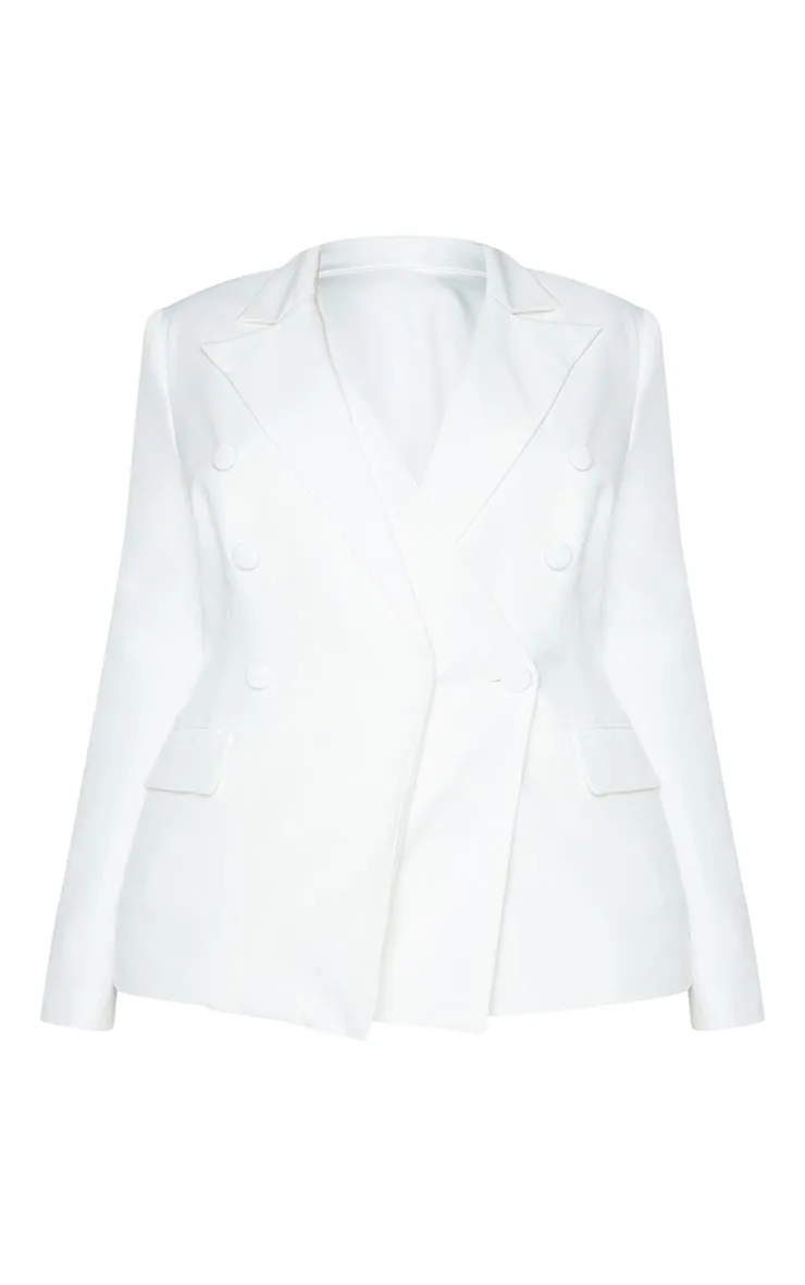 Plus White Shoulder Pad Fitted Blazer sold by Pretty Little Thing product image thumbnail 5
