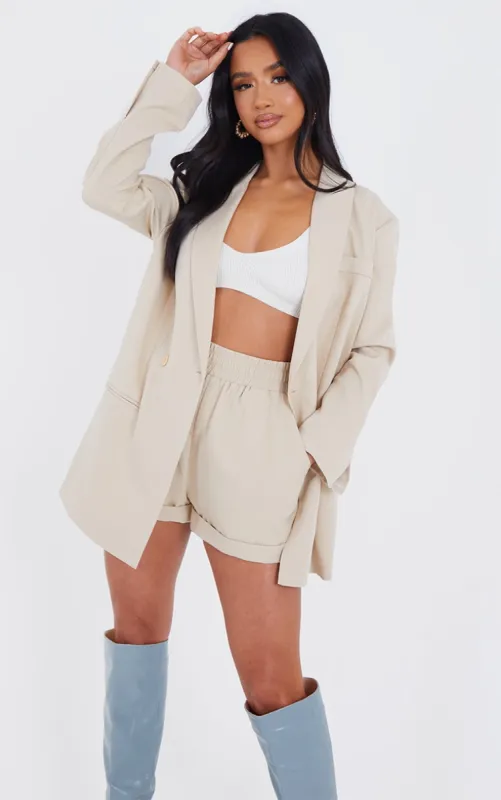 Petite Stone Oversized Suit Blazer sold by Pretty Little Thing