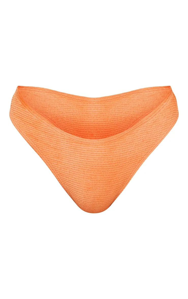 Coral Mini Crinkle Cheeky Bum Bikini Bottoms sold by Pretty Little Thing product image thumbnail 5