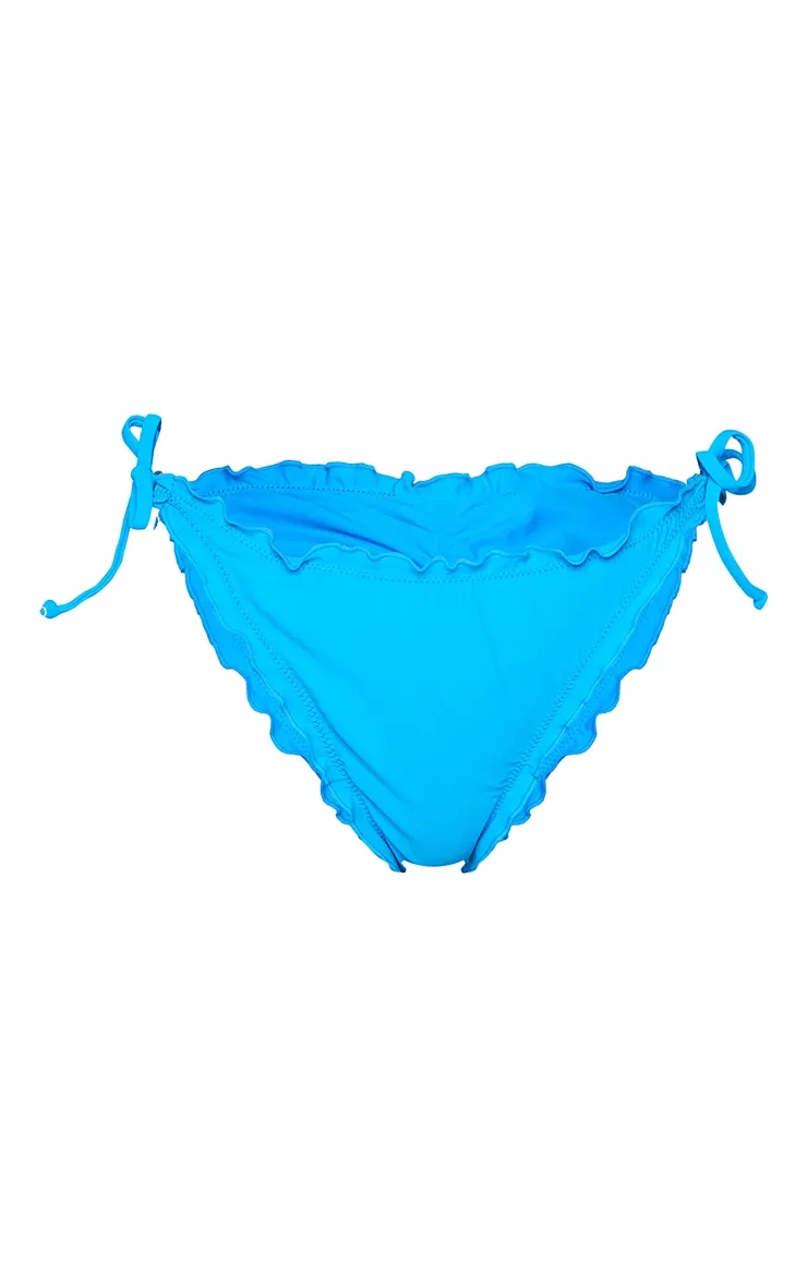 Blue Frill Edge Ruched Bikini Bottoms sold by Pretty Little Thing product image thumbnail 5