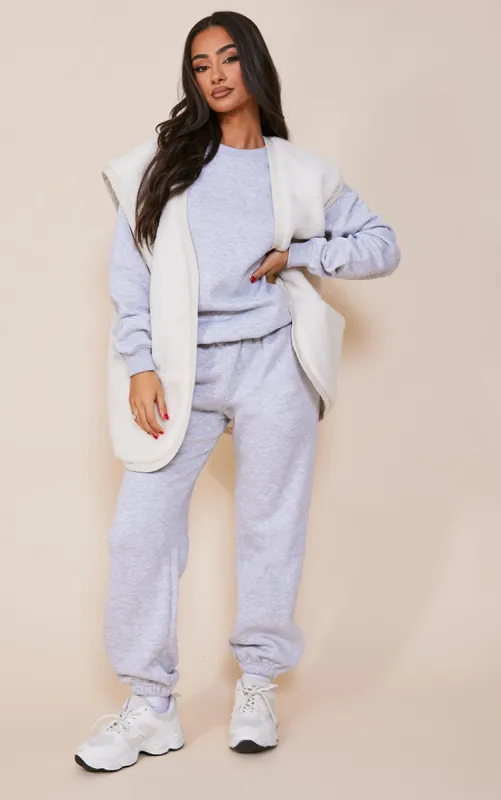 Petite Grey Ultimate Marl Sweat Joggers sold by Pretty Little Thing