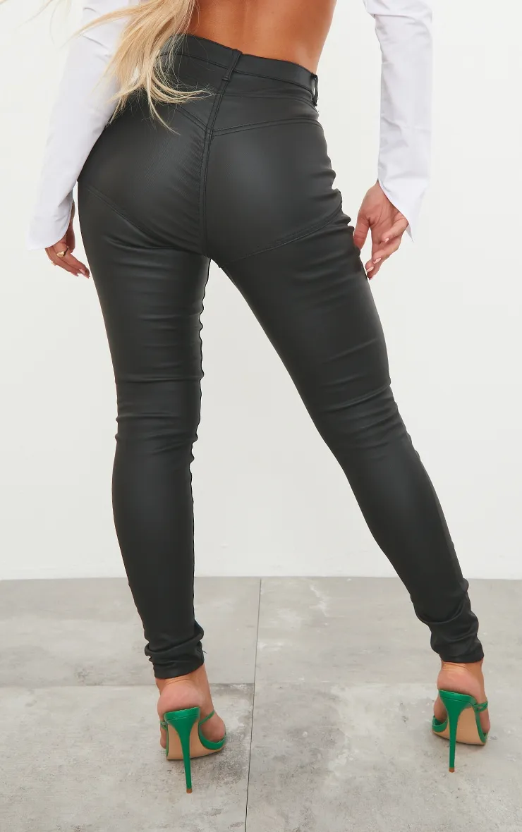 Black Hourglass Coated Skinny Jeans sold by Pretty Little Thing product image thumbnail 3