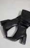 Black High Block Heel Croc Knee High Boots sold by Pretty Little Thing