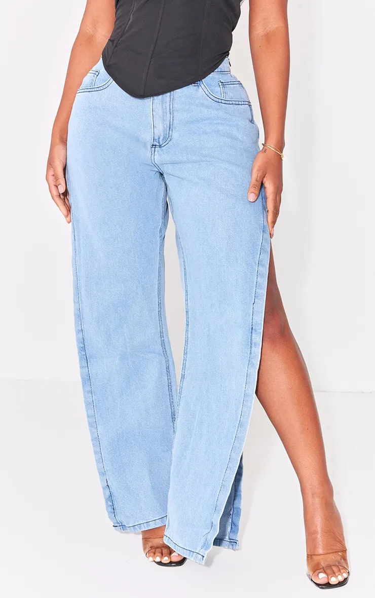 Shape Vintage Wash Extreme Split Detail Jeans sold by Pretty Little Thing product image thumbnail 2