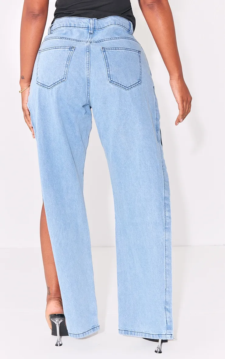 Shape Vintage Wash Extreme Split Detail Jeans sold by Pretty Little Thing product image thumbnail 3