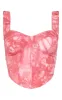 Shape Pink Tie Dye Woven Corset Crop Top sold by Pretty Little Thing
