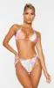 Orange Abstract Padded Triangle Bikini Top sold by Pretty Little Thing