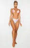 Orange Abstract Padded Triangle Bikini Top sold by Pretty Little Thing
