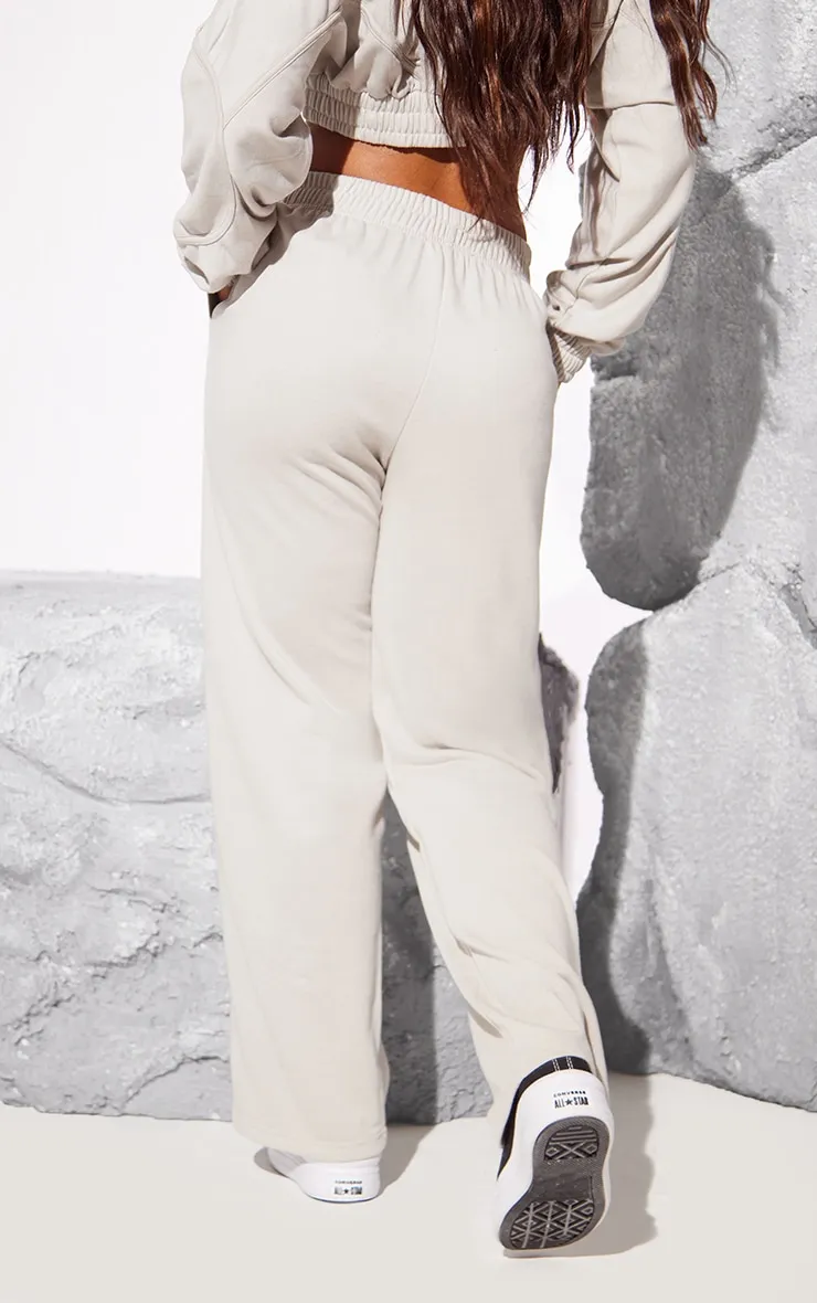 Grey Zip Front Wide Leg Joggers sold by Pretty Little Thing product image thumbnail 3