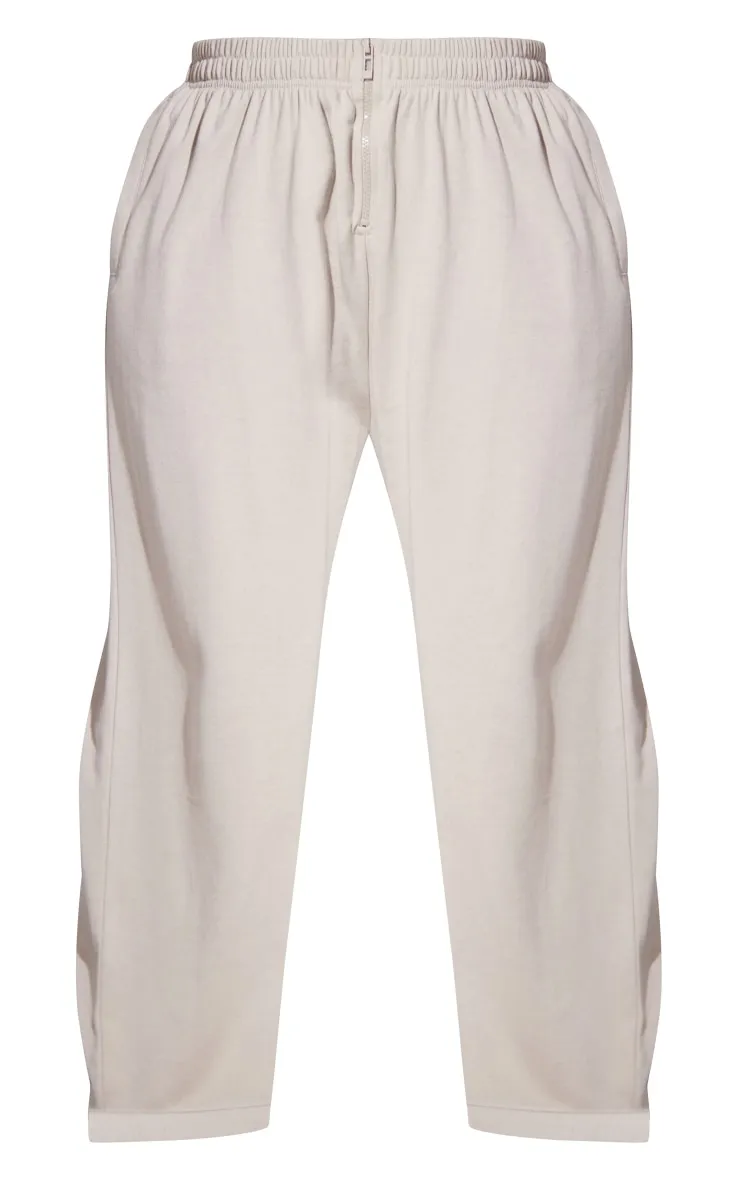 Grey Zip Front Wide Leg Joggers sold by Pretty Little Thing product image thumbnail 5
