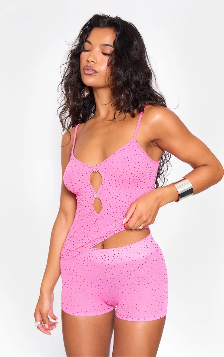 Hot Pink Hot Fix Seamless Hot Pants sold by Pretty Little Thing product image thumbnail 4