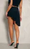 Black Slinky Asymmetrical Micro Mini Skirt sold by Pretty Little Thing