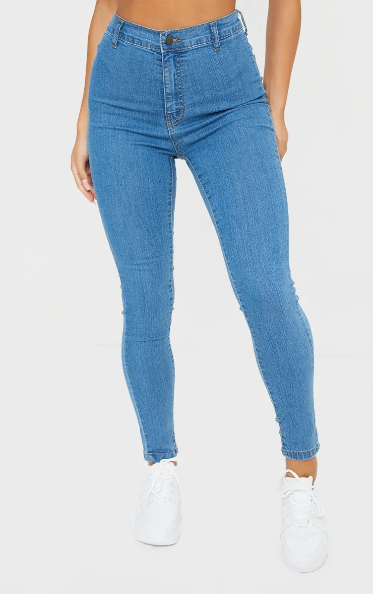 Mid Wash Disco Fit Skinny Jeans sold by Pretty Little Thing product image thumbnail 2