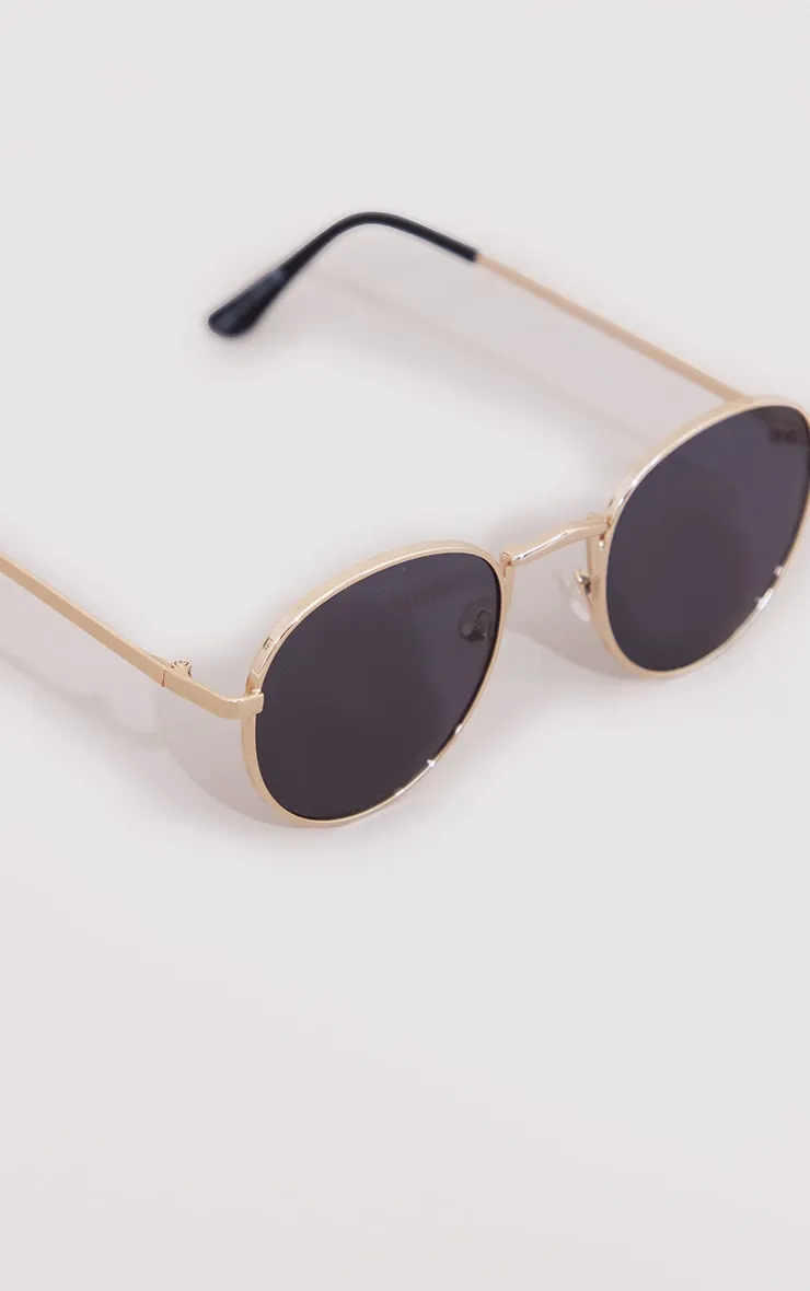 Black Rounded Lens Retro Sunglasses sold by Pretty Little Thing product image thumbnail 2