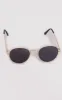 Black Rounded Lens Retro Sunglasses sold by Pretty Little Thing