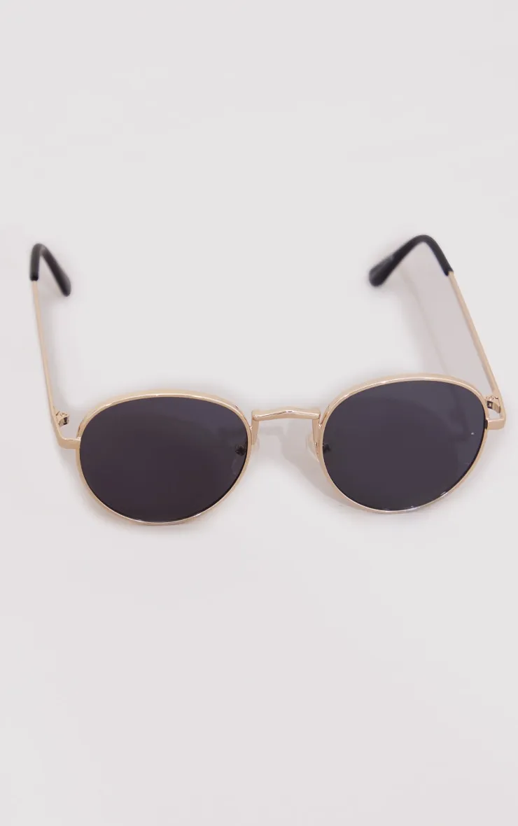 Black Rounded Lens Retro Sunglasses sold by Pretty Little Thing product image thumbnail 3