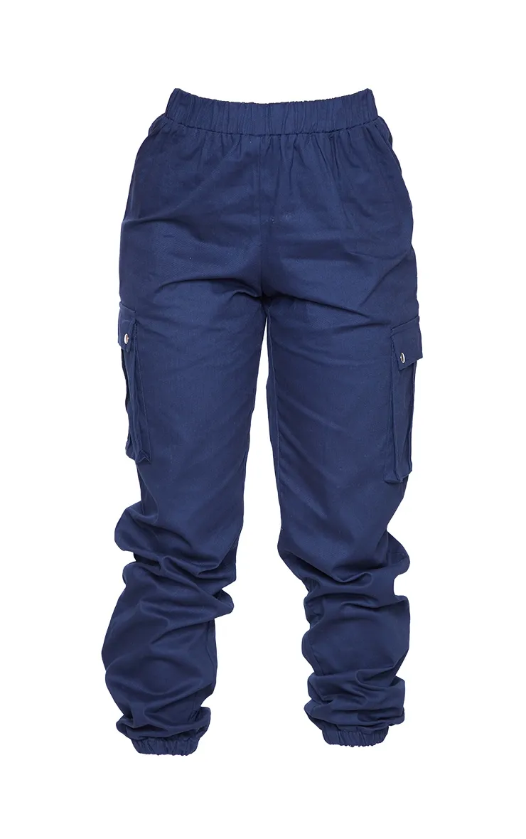 Petite Navy Pocket Detail Cargo Trousers sold by Pretty Little Thing product image thumbnail 5