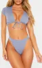 Charcoal Brazilian Elasticated Bikini Bottom sold by Pretty Little Thing