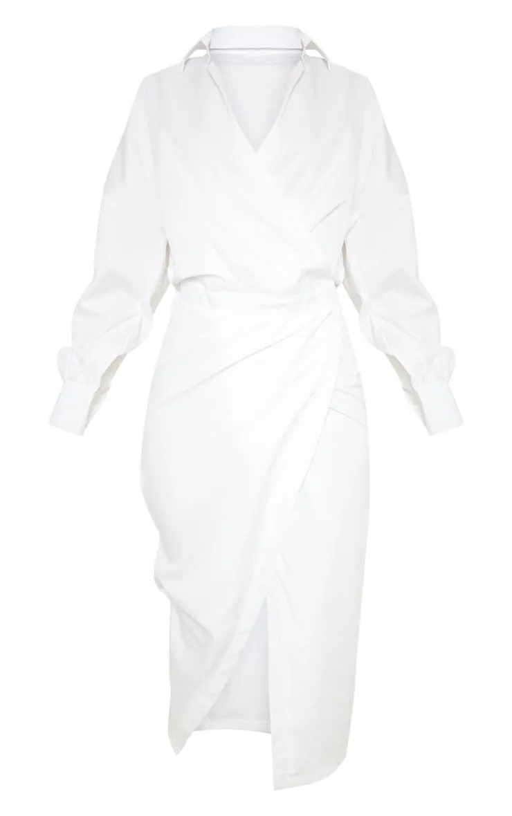White Midi Shirt Dress sold by Pretty Little Thing product image thumbnail 3