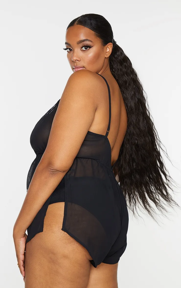 Plus Keke Black Chiffon Teddy sold by Pretty Little Thing product image thumbnail 2
