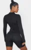 Black Marl Fleece Lined Long Sleeve Gym Top sold by Pretty Little Thing