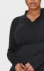 Black Marl Fleece Lined Long Sleeve Gym Top sold by Pretty Little Thing