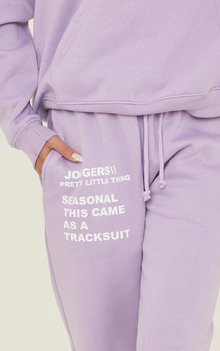 PRETTYLITTLETHING Purple Slogan Print Joggers sold by Pretty Little Thing product image thumbnail 4
