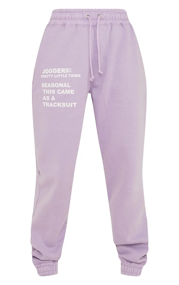 PRETTYLITTLETHING Purple Slogan Print Joggers sold by Pretty Little Thing product image thumbnail 5