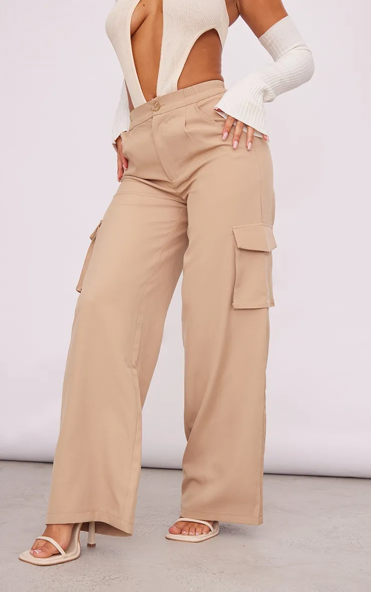 Petite Stone Tailored Utility Cargo Trousers sold by Pretty Little Thing product image thumbnail 2