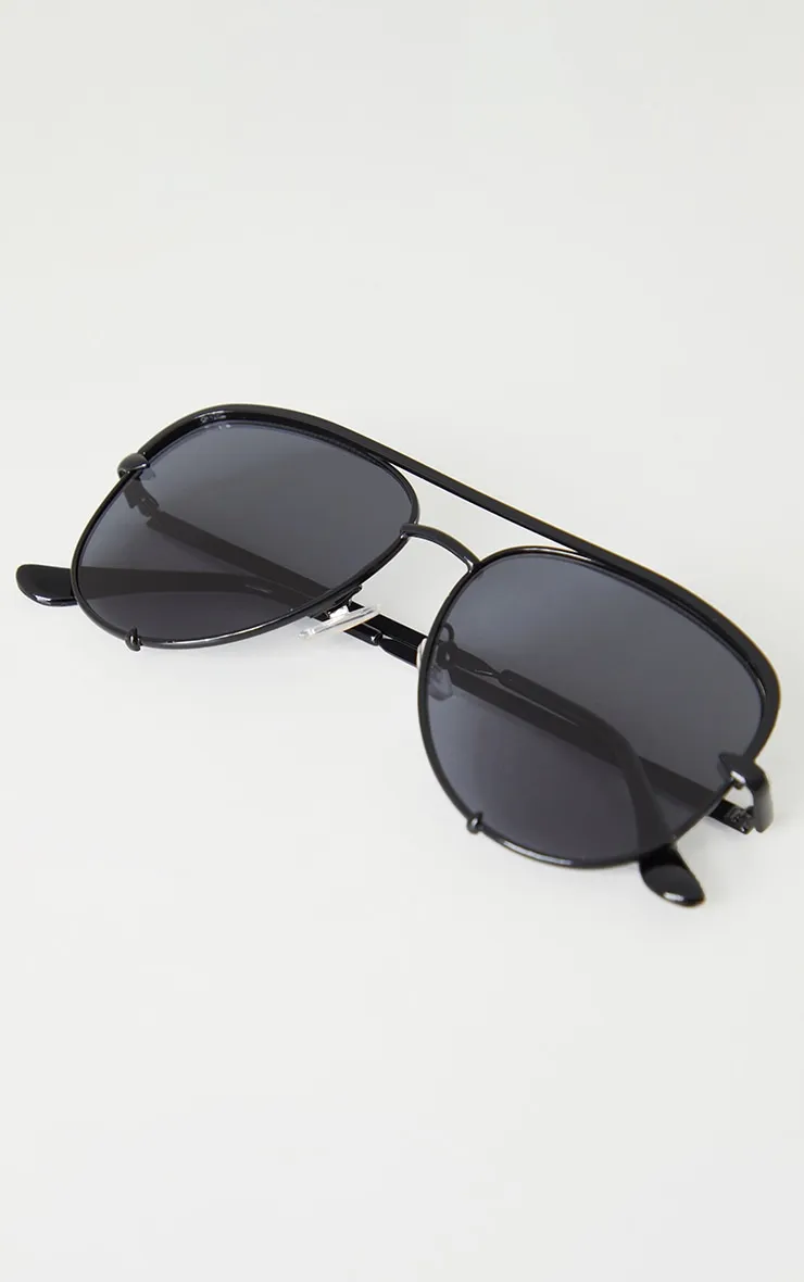 Black On Black Oversized Aviator Sunglasses sold by Pretty Little Thing product image thumbnail 3