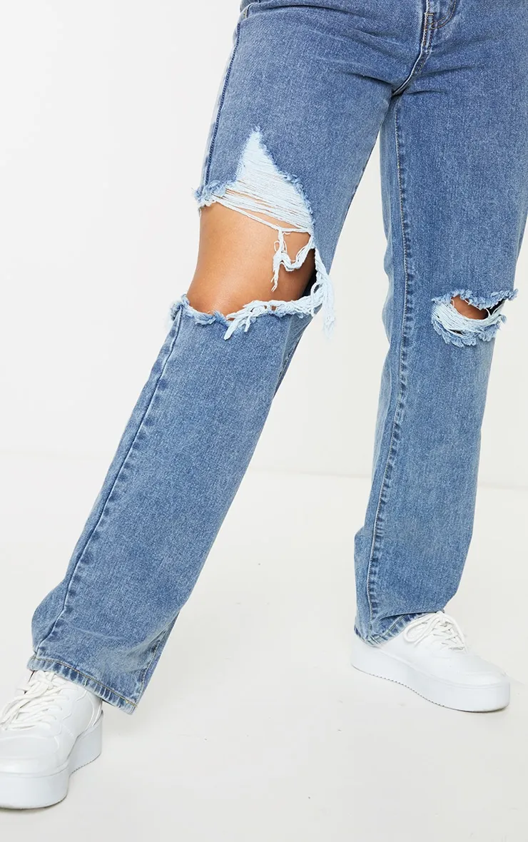 Vintage Wash Extreme Distress Loose Straight Leg Jeans sold by Pretty Little Thing product image thumbnail 4