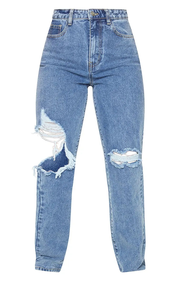Vintage Wash Extreme Distress Loose Straight Leg Jeans sold by Pretty Little Thing product image thumbnail 5