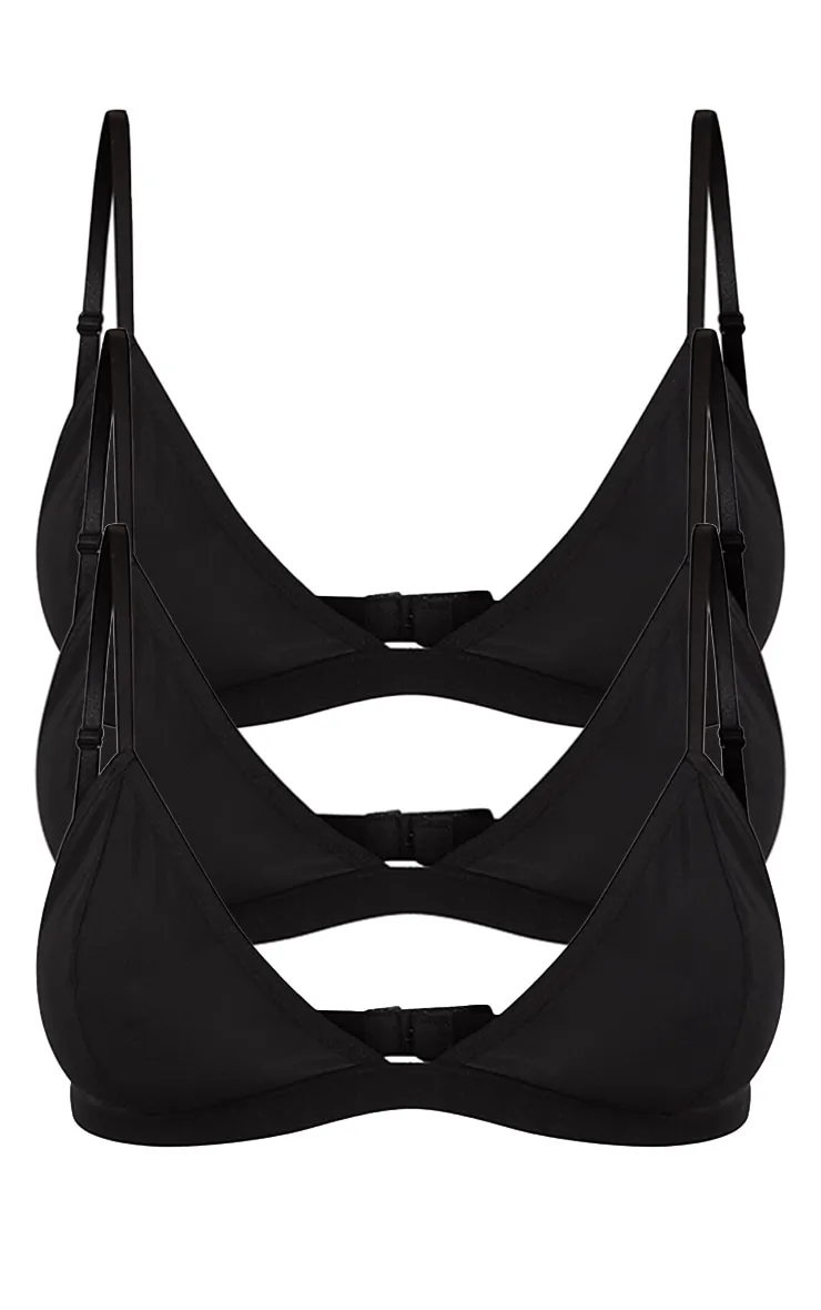 Black Microfibre Bra 3 Pack sold by Pretty Little Thing product image thumbnail 5