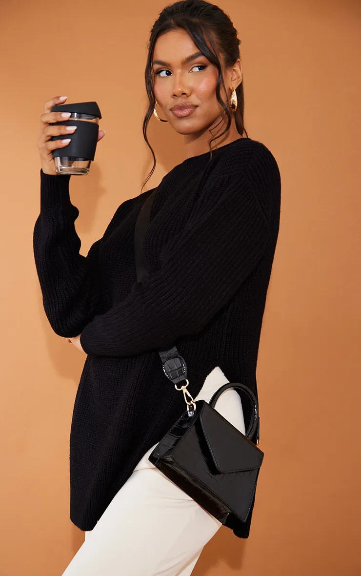 Black Trapeze Shape Cross Body Bag sold by Pretty Little Thing