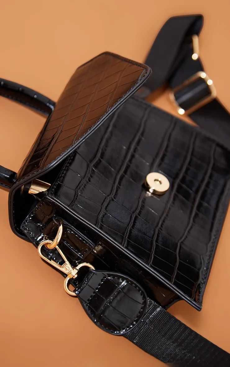 Black Trapeze Shape Cross Body Bag sold by Pretty Little Thing product image thumbnail 3