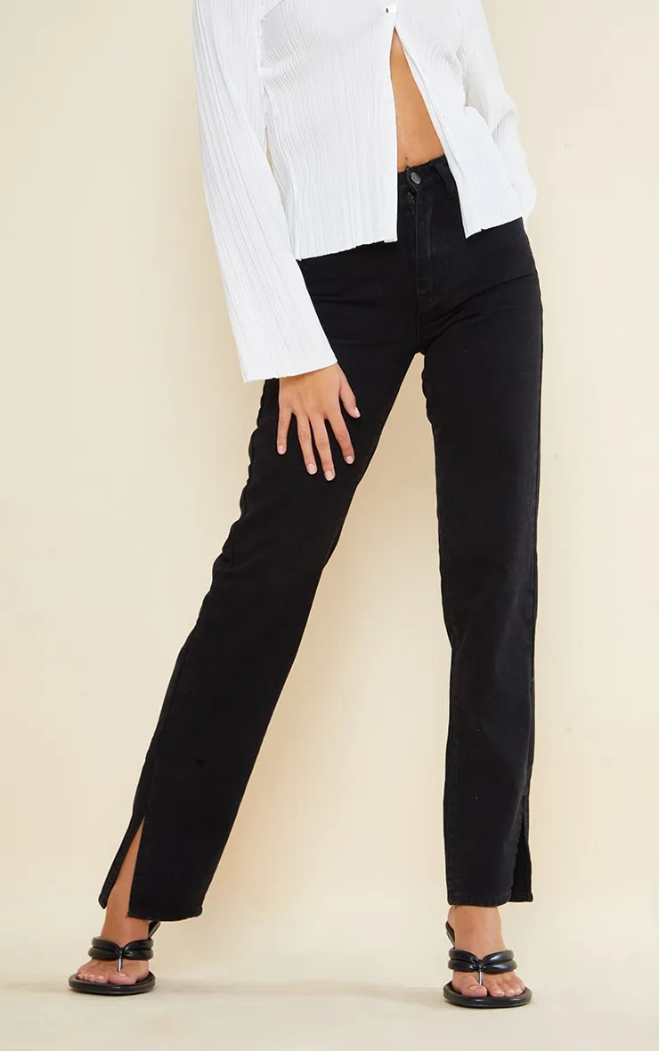Tall Black Split Hem Jeans sold by Pretty Little Thing product image thumbnail 2