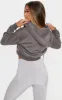 Charcoal Grey Crop Zip Hoodie sold by Pretty Little Thing