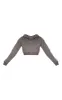 Charcoal Grey Crop Zip Hoodie sold by Pretty Little Thing