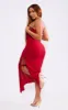 Shape Burgundy Slinky Bandeau Ruched Side Frill Hem Midaxi Dress sold by Pretty Little Thing
