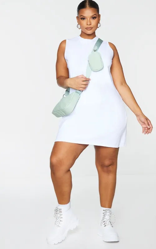 Plus White Sleeveless Oversized T Shirt Dress sold by Pretty Little Thing