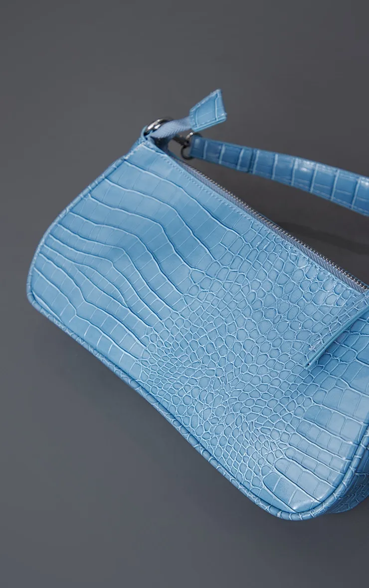 Steel Blue Croc Shoulder Bag sold by Pretty Little Thing product image thumbnail 3