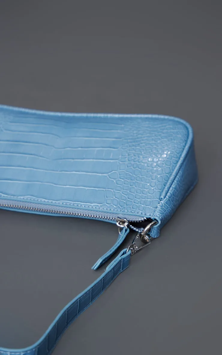 Steel Blue Croc Shoulder Bag sold by Pretty Little Thing product image thumbnail 4