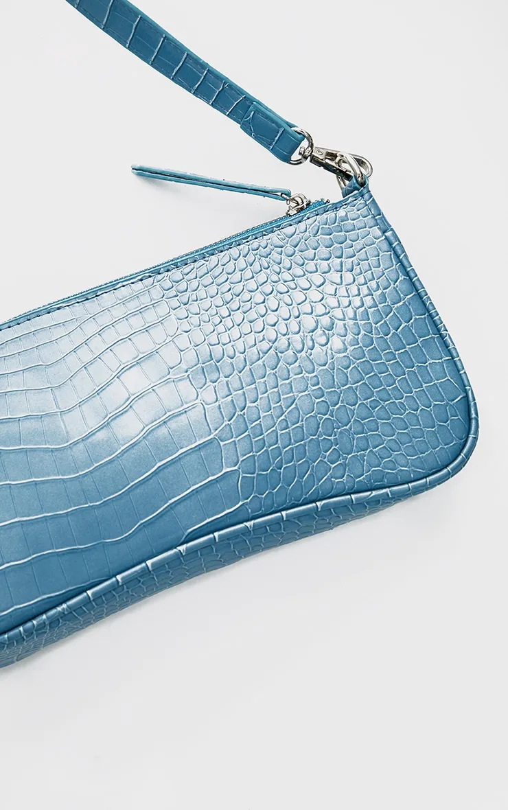 Steel Blue Croc Shoulder Bag sold by Pretty Little Thing product image thumbnail 5