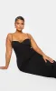 Plus Black Crinkle Rib Cup Detail Midi Dress sold by Pretty Little Thing