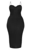 Plus Black Crinkle Rib Cup Detail Midi Dress sold by Pretty Little Thing