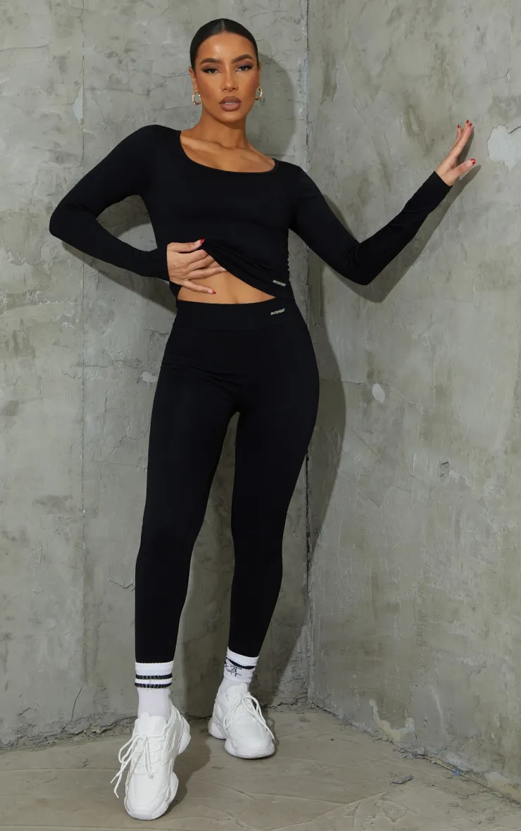 Black Seamless High Waist Gym Leggings sold by Pretty Little Thing