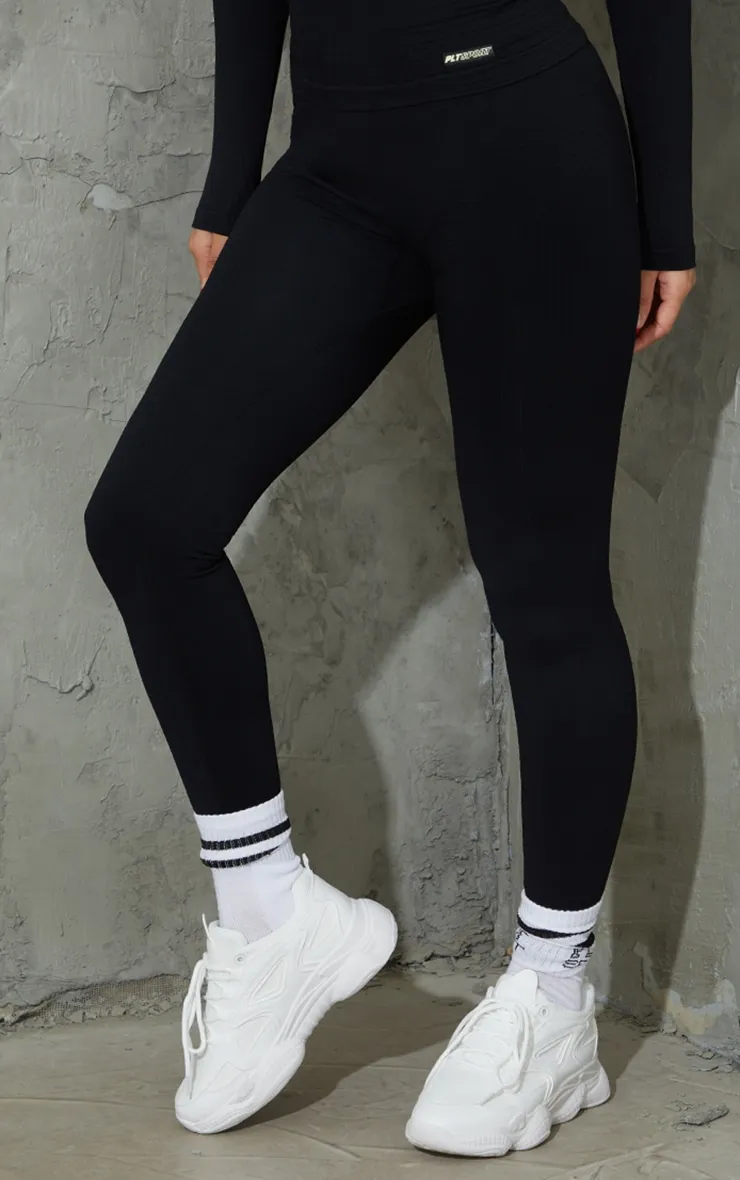 Black Seamless High Waist Gym Leggings sold by Pretty Little Thing product image thumbnail 2