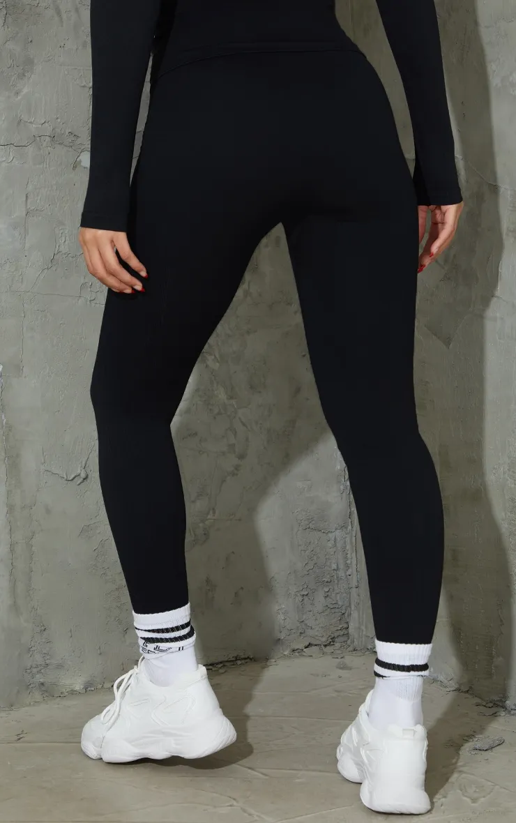 Black Seamless High Waist Gym Leggings sold by Pretty Little Thing product image thumbnail 3