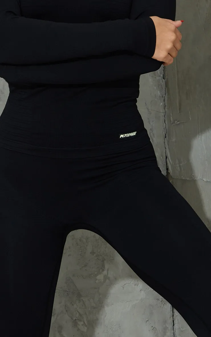 Black Seamless High Waist Gym Leggings sold by Pretty Little Thing product image thumbnail 4