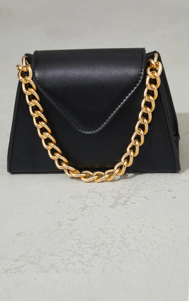 Black Mini Envelope Gold Chain Grab Bag sold by Pretty Little Thing product image thumbnail 2